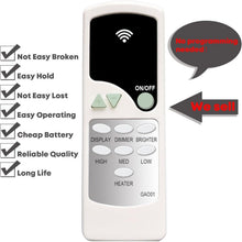 Load image into Gallery viewer, Replacement Remote Control for IHP Lennox Electric Fireplace Heater, 24G-166H009