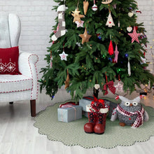Load image into Gallery viewer, 45 Inch Christmas Tree Skirt Vintage Green Plaid, 24M-181H004