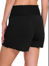 Load image into Gallery viewer, Elastic Waist Smocked Shorts Back