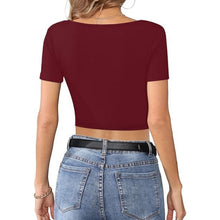 Load image into Gallery viewer, Short Sleeve Square Neck Crop Top, XXL, 7E-154T007