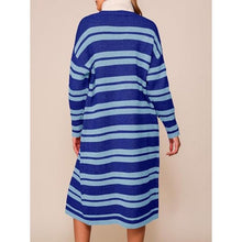 Load image into Gallery viewer, Striped Long Open Front Color BlockLoose Knit cardigan, S, 3H-129T007