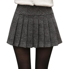 Load image into Gallery viewer, Plaid High Waist A-Line Wool Pleated Short Skirt, XL, 4D-144B008