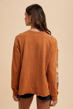 Load image into Gallery viewer, Annie Wear Embroidered Long Sleeve French Terry Top