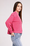 ZENANA Brushed Melange Hacci Hi-Low Hem Sweater