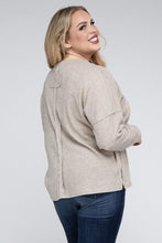 Load image into Gallery viewer, ZENANA Plus Ribbed Brushed Melange Hacci Sweater