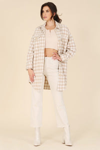 Lilou Check pattern long shacket