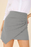 Lilou Hound tooth shirred wrap skirt