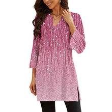Load image into Gallery viewer, 3/4 Bell Sleeve Loose Fit Tunics Dressy Casual Side Split Flare Top, 6D-173T002