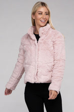 Load image into Gallery viewer, Ambiance Apparel Fluffy Zip-Up Sweater Jacket