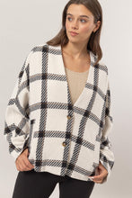 Load image into Gallery viewer, HYFVE Plaid Long Sleeve Jacket with Side Slit Pockets