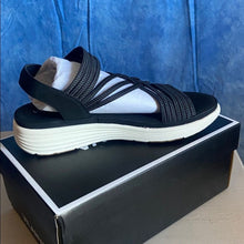 Load image into Gallery viewer, Black Strappy Sandals with White Soles, sz 8, 13C-135S004