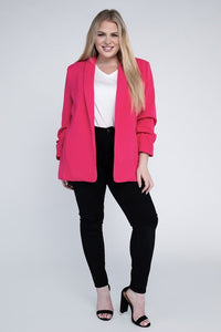 eesome Plus Shawl Lapel Blazer