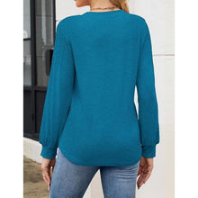 Load image into Gallery viewer, V Neck Pleated Puff Sleeve Tunic Top, SMALL, 8F-175T002