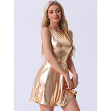 Load image into Gallery viewer, Metallic Sleeveless High Waist Holographic Dress, LARGE, 4J-167D001