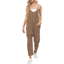 Load image into Gallery viewer, Loose Casual V Neck Jumpsuits Harem Long Pants Overalls, SIZE XL, 3I-137J001