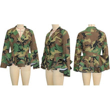 Load image into Gallery viewer, Ruffle Hem Double Breasted Tiered Blazer, Medium,18BB-201T001