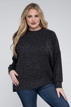 Load image into Gallery viewer, ZENANA Plus Brushed Melange Drop Shoulder Sweater