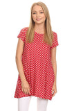 Moa Collection Polka dot print short sleeve relaxed fit tunic