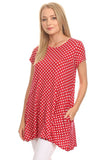 Moa Collection Polka dot print short sleeve relaxed fit tunic