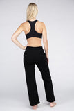 Ambiance Apparel Lounge Wide Pants with Drawstrings