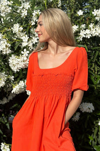 Nuvi Apparel Smocked mini dress