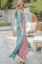 Load image into Gallery viewer, SOLID LONG CARDIGAN WITH FRINGE