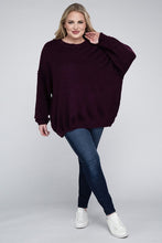 Load image into Gallery viewer, ZENANA Plus Oversized Round Neck Raw Seam Melange Sweater