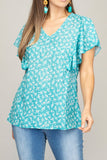Nuvi Apparel V neck top with wing sleeve