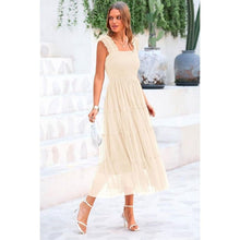 Load image into Gallery viewer, Sleeveless Smocked Ruffle Flowy Mesh Dress, SMALL, 4M-177D002