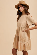 Load image into Gallery viewer, Annie Wear Mineral Washed Round Neck Short Sleeve Denim Dress