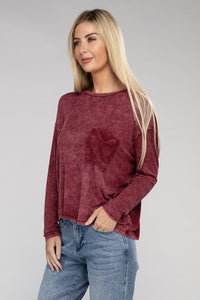 ZENANA Washed Ribbed Dolman Sleeve Round Neck Top