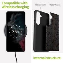 Load image into Gallery viewer, Galaxy S24 Case Natural Wood Black Soft TPU Protective Cover, 20L-176PH003