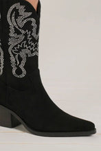 Load image into Gallery viewer, Beast Fashion Rhinestone Detail Point Toe Boots