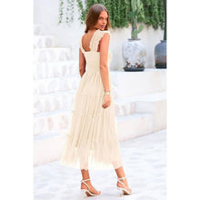 Load image into Gallery viewer, Sleeveless Smocked Ruffle Flowy Mesh Dress, SMALL, 4M-177D002