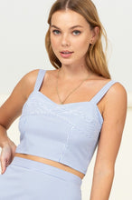 Load image into Gallery viewer, HYFVE SWEETHEART NECK  WIDE STRAP CAMI CROP TOP