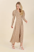 Load image into Gallery viewer, Lilou Fit and Flare floral maxi dress