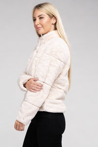 Ambiance Apparel Fluffy Zip-Up Sweater Jacket