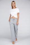 Ambiance Apparel Lounge Wide Pants with Drawstrings