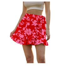 Load image into Gallery viewer, Floral Ruffle Hem Wrap Shorts, SMALL, 4H-137B003