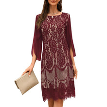 Load image into Gallery viewer, Lace Sequin Evening Midi Dress, Small, 8H-190D003