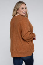 Load image into Gallery viewer, ZENANA Plus Brushed Melange Drop Shoulder Sweater