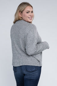Ambiance Apparel Plus Drop Shoulder Long Sleeve Top