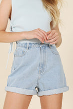 Load image into Gallery viewer, Lilou roll up denim shorts