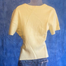 Load image into Gallery viewer, Yellow V-Neck Women's Top sz S, 3F-128T003