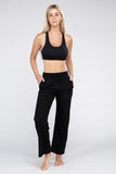 Ambiance Apparel Lounge Wide Pants with Drawstrings