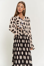 Load image into Gallery viewer, Davi &amp; Dani Polka Dot Ruffled Long Sleeve Pleated Maxi Dress