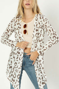 Nuvi Apparel Leopard open cardigan