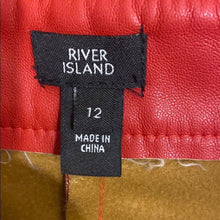 Load image into Gallery viewer, River Island Red Faux Leather Tapered Pants, Size 8, 14C-113B003