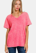 Load image into Gallery viewer, Zenana Full Size Washed Short Sleeve V-Neck T-Shirt