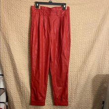 Load image into Gallery viewer, River Island Red Faux Leather Tapered Pants, Size 8, 14C-113B003